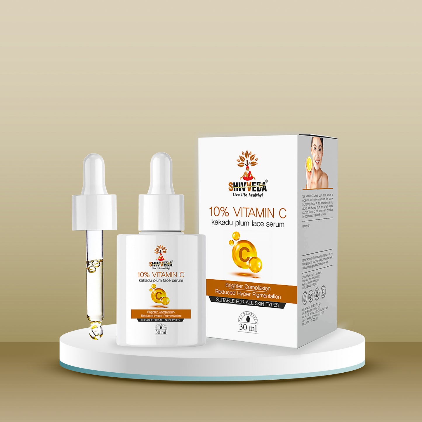 10% Vitamin C,kakadu Plum face serum Skin Lightening Serum | Brightening Booster 21 day Result by Shivveda